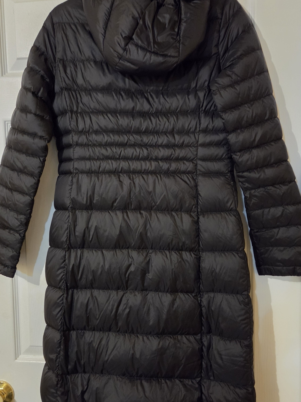 Sears Black Long Hooded Puffer Coat